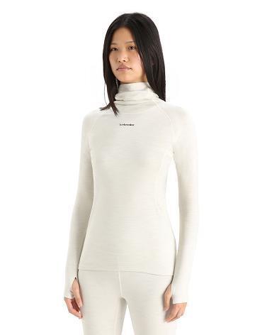 Icebreaker MerinoFine™ Long Sleeve Roll Neck Női Base Layers Fehér | HU 1895ZUTG